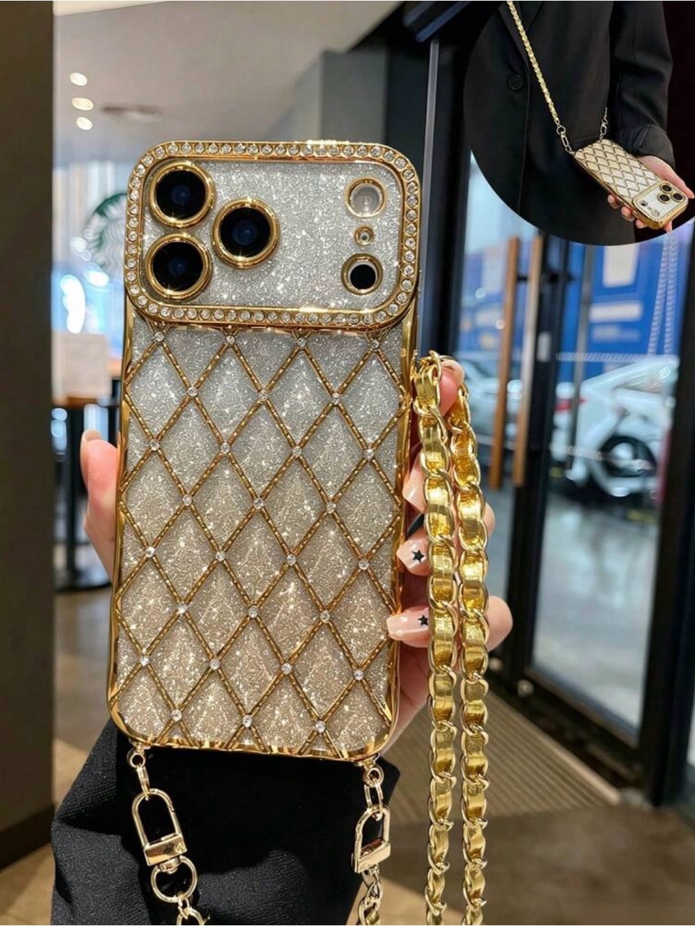 ☎️☎️☎️BOGOHO☎️☎️☎️Gold Glitter Phone Case - Elegant Bling Protection-17ProMax